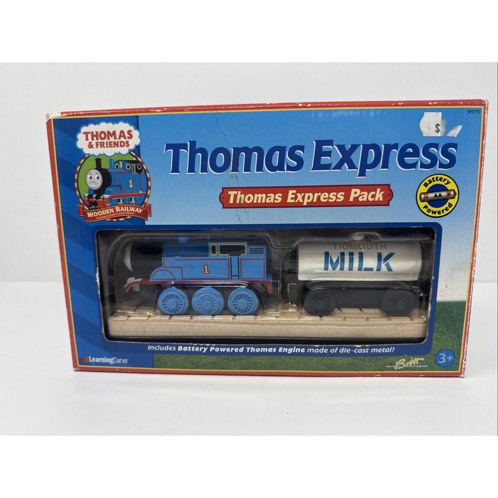 Learning Curve Wooden Diecast Thomas Train Percy Express Pack NEW with Milk Car
